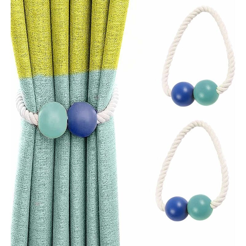 Shining House - Stück magnetische Vorhang-Raffhalter, Vorhang-Raffhalter, Fenster-Vorhanghalter, hölzerne Vorhang-Clips für Zuhause, Wohnheim, Büro,