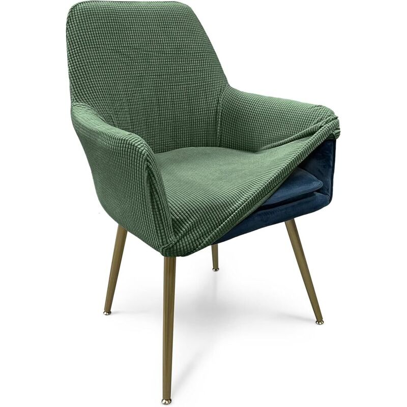 Shining House - Stuhlbezug für Wohnzimmer, geeignet für Esszimmer, Wohnzimmer, Büro, Rezeption, rutschfester Stuhlbezug für Wohnzimmer (Olivgrün)