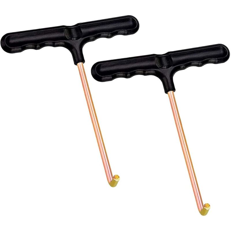 Shining House - Trampolin-Feder-Zugwerkzeuge, Metall-T-Haken, Zelt-Trampolin-Zubehör, Universal-Handwerkzeug, Trampolin-Feder-Zugwerkzeug, Schwarz, 2