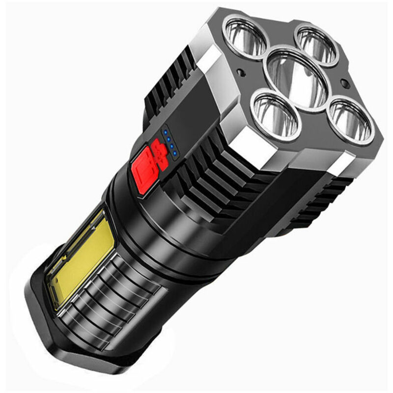 Shining House - Ultrastarke LED-Taschenlampe, LED-Taschenlampe, wiederaufladbare Taschenlampe, verstellbare zoombare Taschenlampe für Camping,