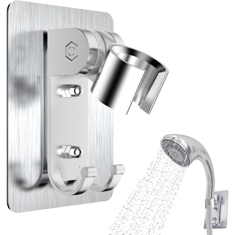 Shower Holder, Adjustable Shower Holder, Hand Shower Holder, No Need Replacement for No Drilling Hand Shower Holder, Wide Angle Adjustable Hand