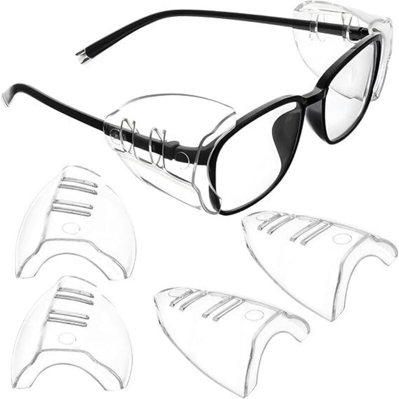 Sicherheits-Seitenschilde für Brillen, 4 Stück, Sicherheits-Seitenschilde für Brillen