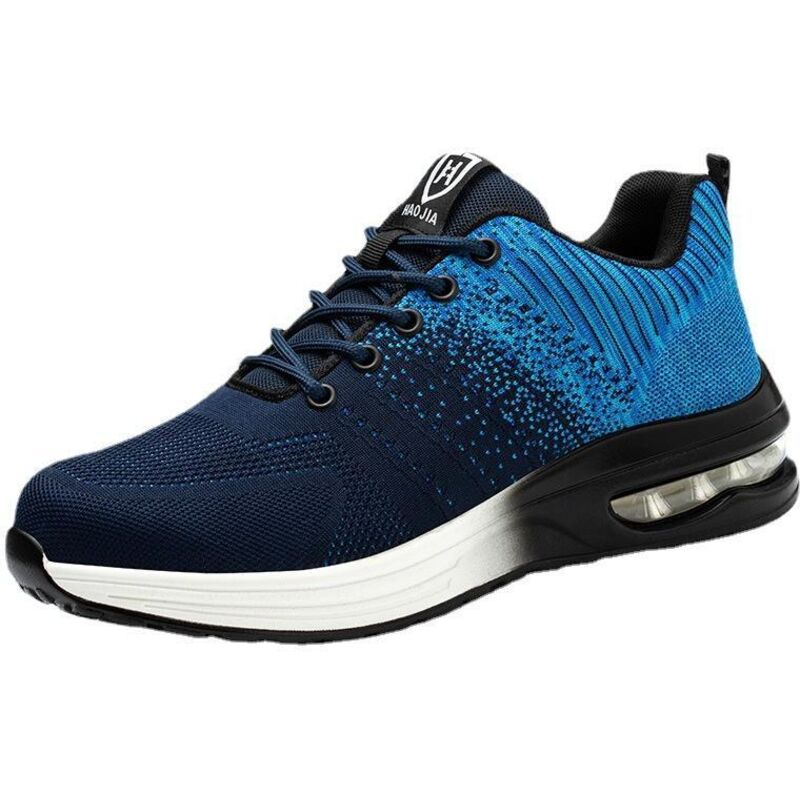Sicherheits-Sneaker, Arbeits-Sneaker mit Stahlkappe, leichte, bequeme Sicherheitsschuhe, Industrie-Arbeits-Sneaker mit Luftpolster, Farbe: Blau,