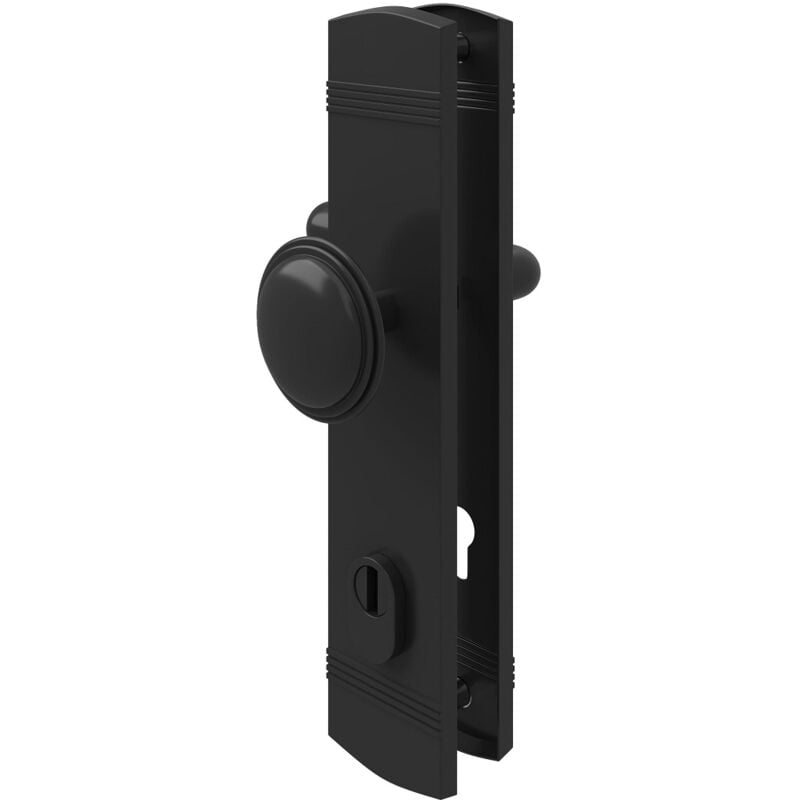 Ms Beschläge - Sicherheitsbeschlag Schwarz matt Kernziehschutz Türbeschlag Türdrücker modern Drücker/Drücker din 8/72