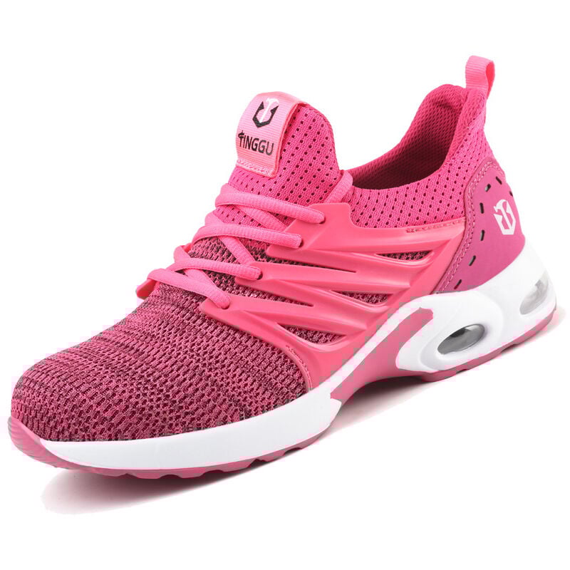Sicherheitsschuhe für Damen und Herren, Sicherheitssneaker, Arbeitsschuhe, Bauschuhe, Sicherheitsschuhe mit Stahlkappe, Pink, Pink-39