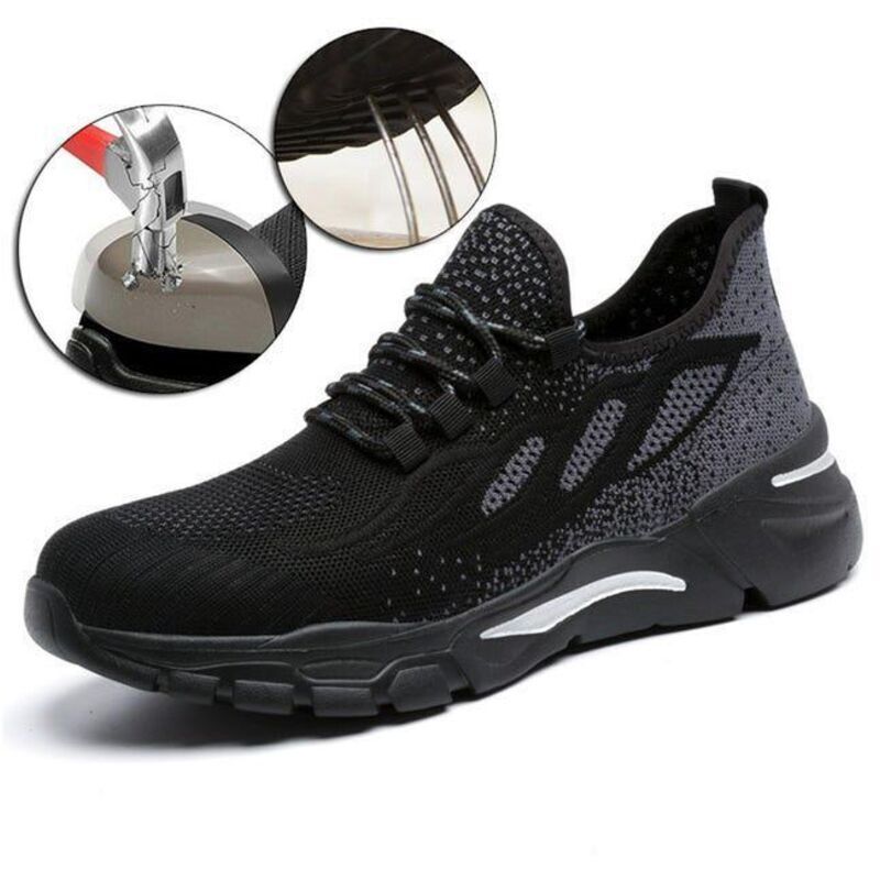 Sicherheitsschuhe für Herren, leichte Arbeitsschuhe für Damen, atmungsaktive, stoßfeste Arbeitsschuhe (EU 44)