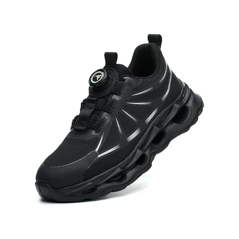 Sicherheitsschuhe für Herren und Damen, mit Stahlkappe, leicht, mit Stahlkappe, zum Schnüren, mit drehbarer Schnalle, Sicherheitsschuhe, 42 eu