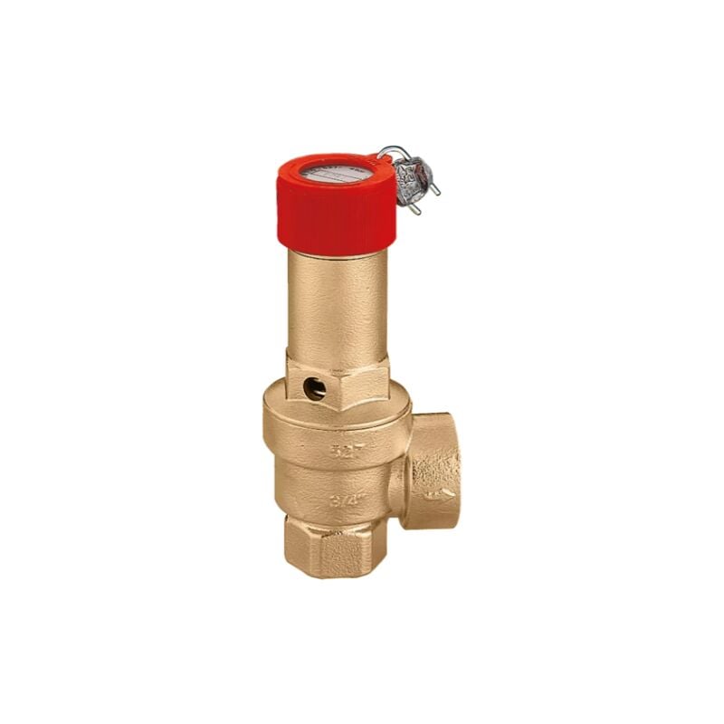 Inail (Ex ispesl) zertifiziertes und kalibriertes Sicherheitsventil. 3/4' x 1', 2,5 bar Kalibrierung Caleffi 527525 3/4' x 1' - 2,5 bar