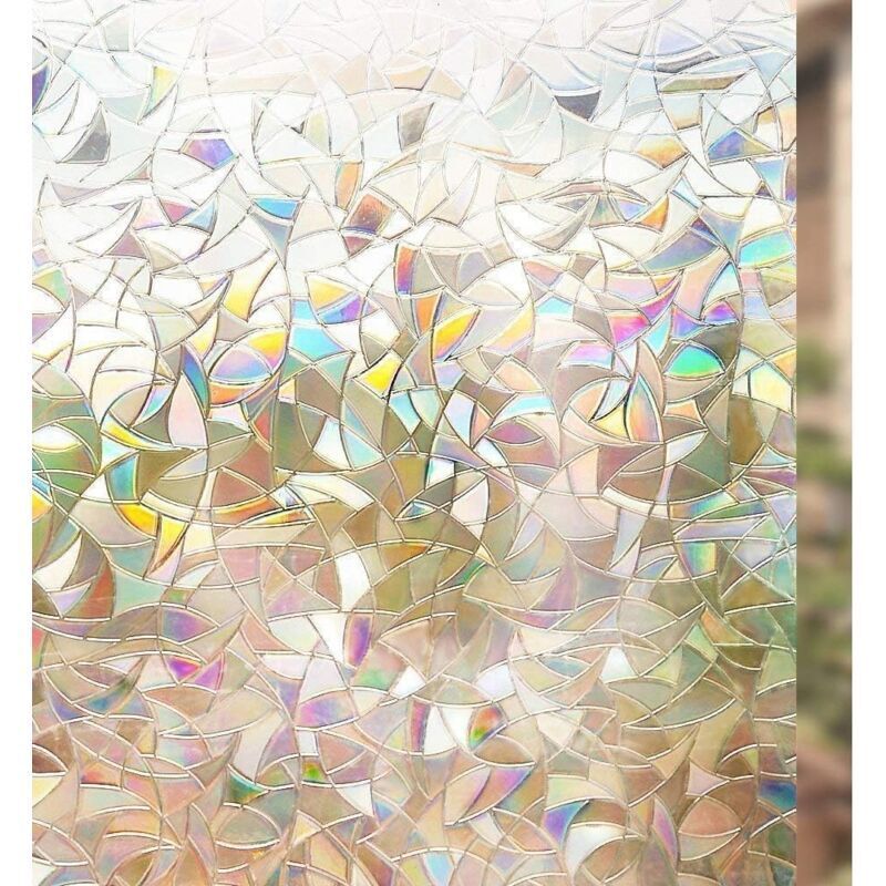 Sichtschutzfolie, gemusterte Fensterfolie, Fensterfolie mit Regenbogeneffekt, 44,5 x 200 cm