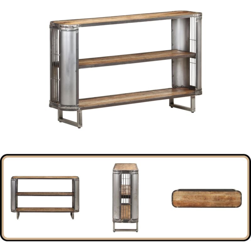 Sideboard 120x30x73 cm Massivholz Mango - Holz Sideboard - Industriel Stil - Mangoholz Sideboard - Wohnzimmer Dekoration - Regal