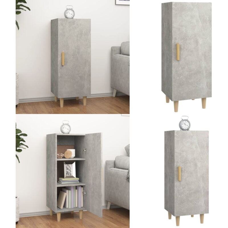Sideboard Betongrau 34,5x34x90 cm Holzwerkstoff - Schreibtisch - Wohnzimmermöbel - Sideboard - Regal - Holzmöbel - Home & Living