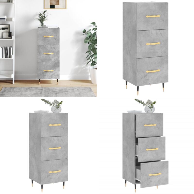 Sideboard Betongrau 34,5x34x90 cm Holzwerkstoff - Sideboard - Wohnwand - Regal - Wohnzimmermöbel - Holzmöbel - Home & Living