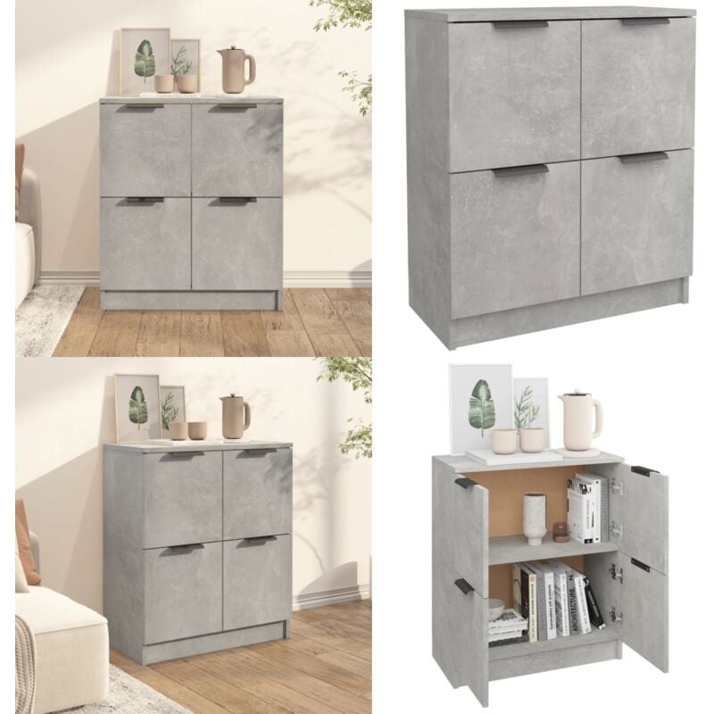 Sideboard Betongrau 60x30x70 cm Holzwerkstoff - Schreibtisch - Wohnzimmermöbel - Sideboard Grau - Holz Sideboard - Regalsystem - Home & Living