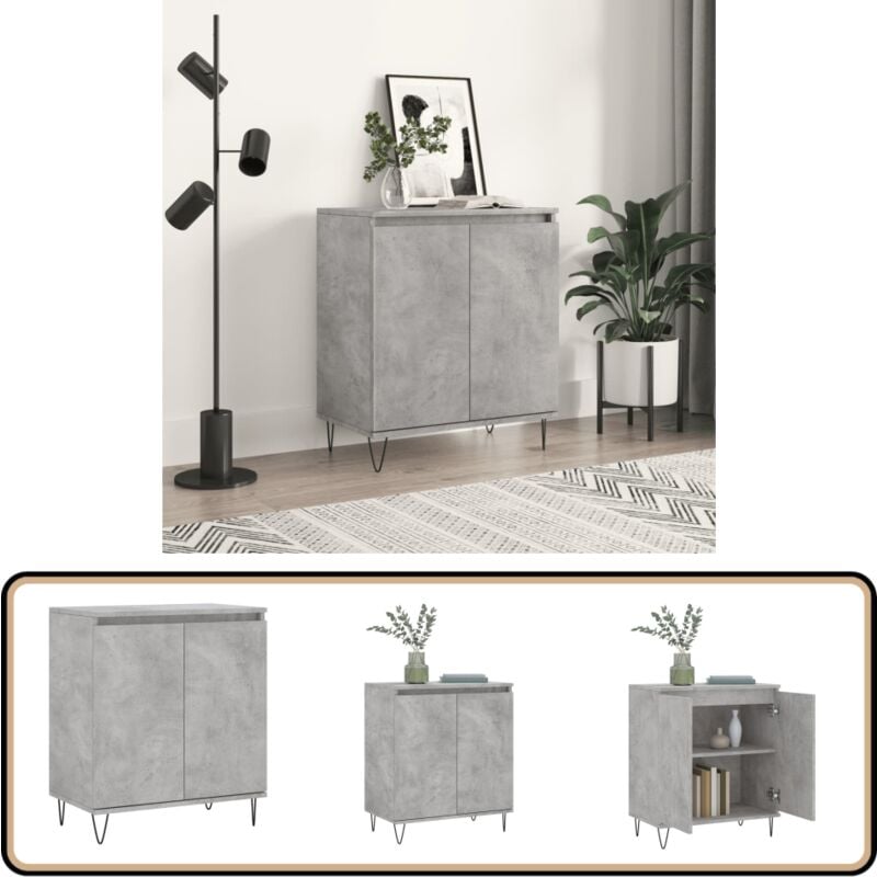 Sideboard Betongrau 60x35x70 cm Holzwerkstoff - Sideboard - Wohnwand - TV-Schrank - Regal - Wohnzimmermöbel