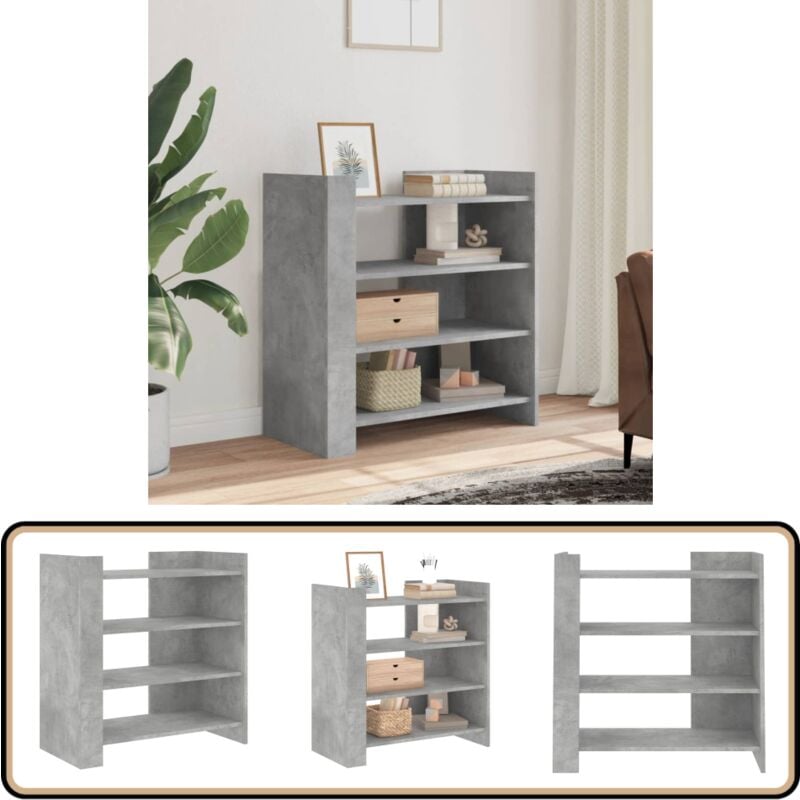 Sideboard Betongrau 73,5x35x75 cm Holzwerkstoff - Schreibtisch - Regal - Wohnzimmer Dekoration - Holz Sideboard - Modernes Sideboard