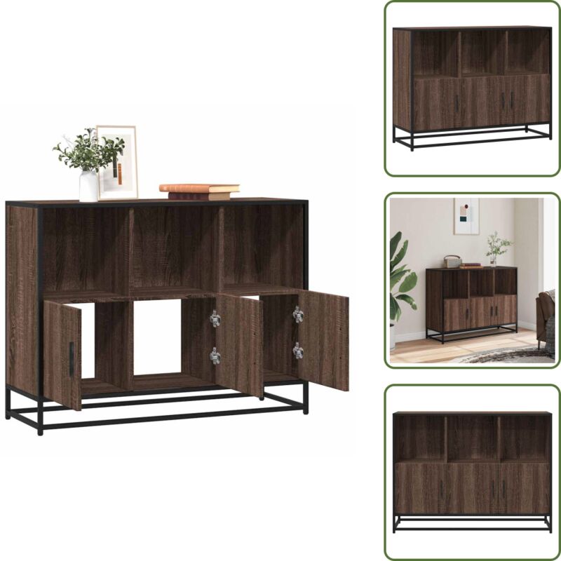 Sideboard Braun Eichen-Optik 100x35x76 cm Holzwerkstoff - Sideboard - Sideboards - Anrichte - Regal