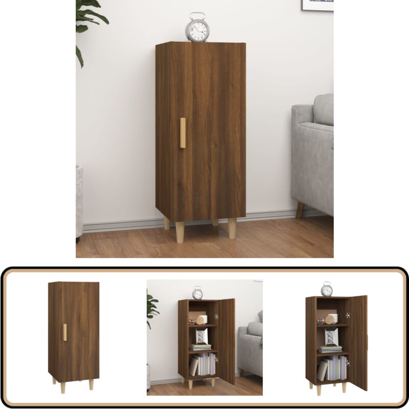 Sideboard Braun Eichen-Optik 34,5x34x90 cm Holzwerkstoff - Schreibtisch - Wohnzimmermöbel - Sideboard - Regal - Holzmöbel