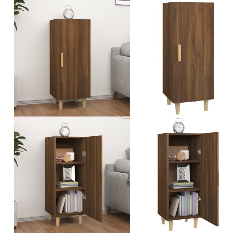 Sideboard Braun Eichen-Optik 34,5x34x90 cm Holzwerkstoff - Schreibtisch - Wohnzimmermöbel - Sideboard - Regal - Holzmöbel - Home & Living