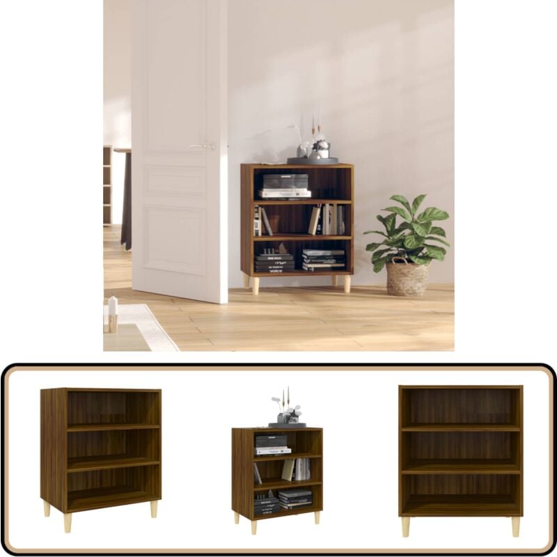 Sideboard Braun Eichen-Optik 57x35x70 cm Holzwerkstoff - Schreibtischregal - Sideboard - Wohnzimmermöbel - Eichendekor - Holzmöbel