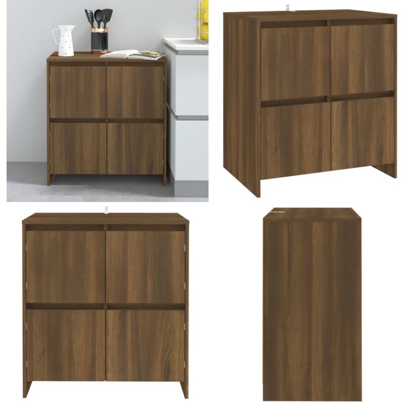 Sideboard Braun Eichen-Optik 70x41x75 cm Holzwerkstoff - Sideboard - Wohnzimmermöbel - Holzmöbel - Eichendekor - Schreibtischregal - Home & Living