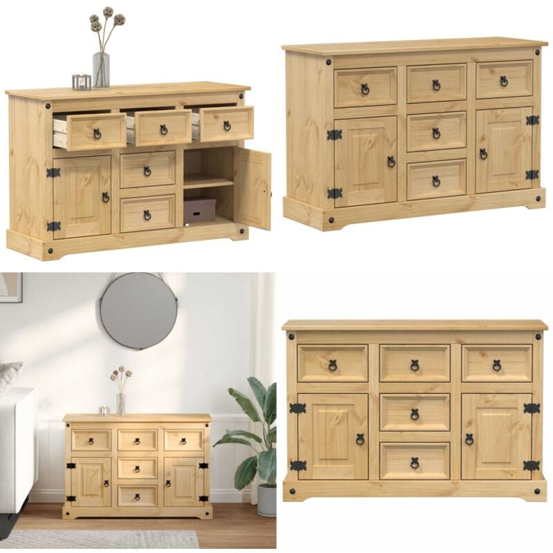 Sideboard Corona 112x40x75 cm Massivholz Kiefer - Schreibtisch - Sideboard - Regal - Wohnraum - Küchenschrank - Home & Living