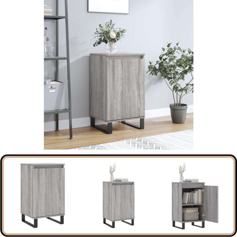 Sideboard Grau Sonoma 40x35x70 cm Holzwerkstoff - Sideboard - Wohnzimmermöbel - Holzmöbel - Grau - Modernes Design