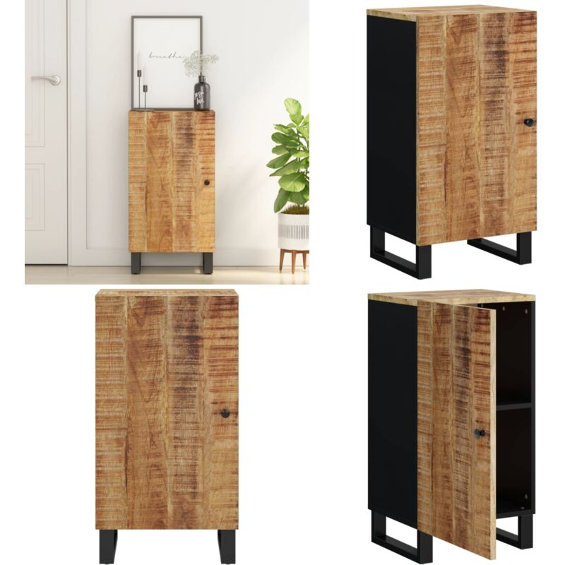 Sideboard mit Tür 40x31x75 cm Massivholz Mango - Sideboard - Wohnzimmermöbel - Holz Sideboard - Mangoholz - Schreibtisch - Home & Living