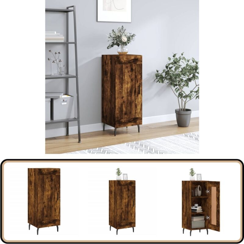 Sideboard Räuchereiche 34,5x34x90 cm Holzwerkstoff - Schreibtisch - Wohnzimmermöbel - Sideboard - Regal - Holzmöbel