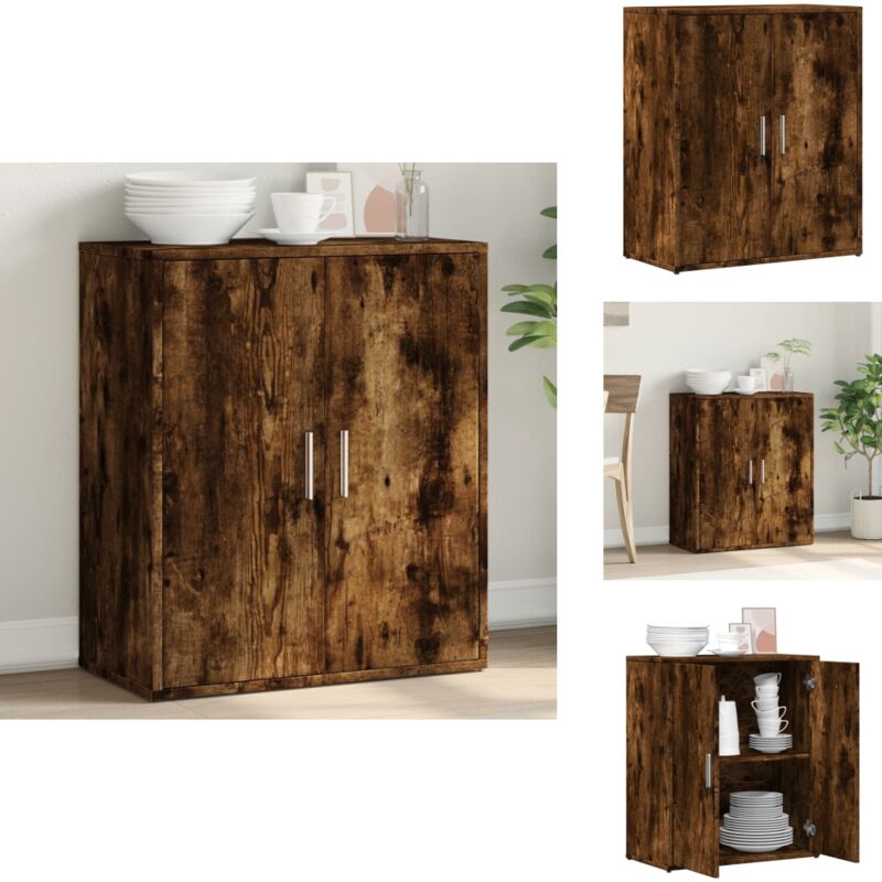 Sideboard Räuchereiche 60x31x70 cm Holzwerkstoff - Holz Sideboard - Wohnzimmer Möbel - Regal - Sideboard Braun - Schreibtisch Organisieren