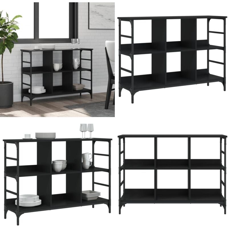 Sideboard Schwarz 102x32x73,5 cm Holzwerkstoff - Schreibtisch - Sideboard Schwarz - Wohnzimmer Möbel - Regal - Aufbewahrung - Home & Living