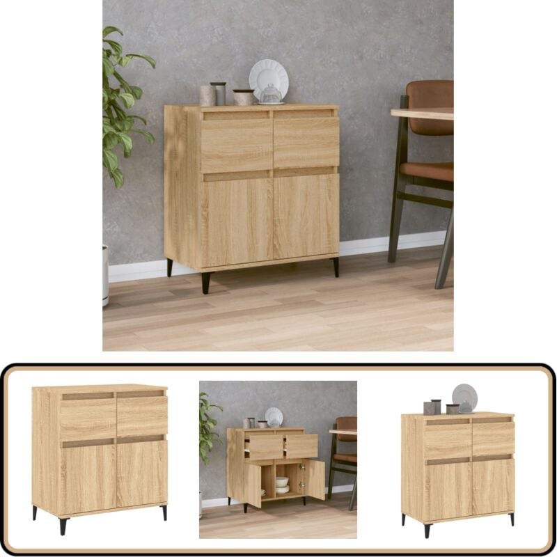 Sideboard Sonoma-Eiche 60x35x70 cm Holzwerkstoff - Sideboard - Wohnzimmermöbel - Eiche Dekor - Holz Sideboard - Regal