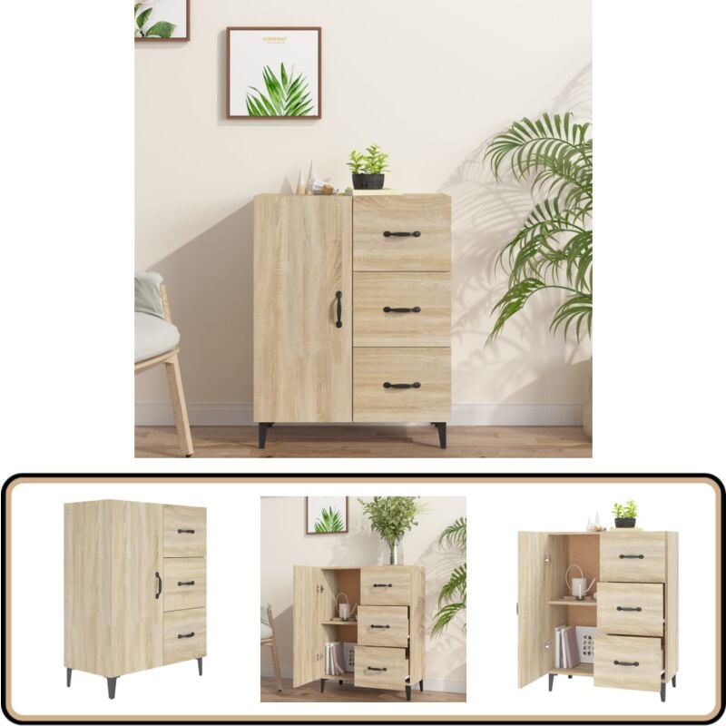 Sideboard Sonoma-Eiche 69,5x34x90 cm Holzwerkstoff - Sideboard - Wohnzimmermöbel - Eichefarbenes Möbel - Holzmöbel - Regal