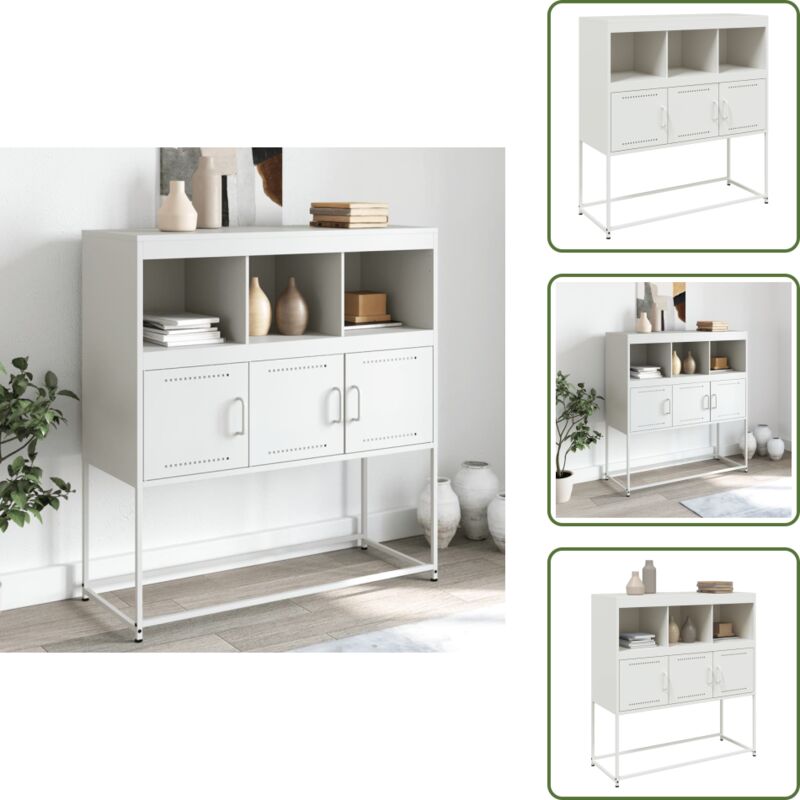 Sideboard Weiß 100,5x39x107 cm Stahl - Sideboard - Sideboards - Schrank - Anrichte