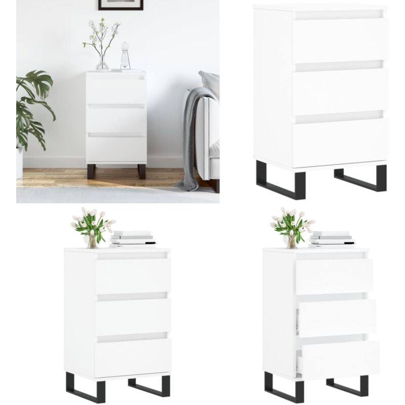 Sideboard Weiß 40x35x70 cm Holzwerkstoff - Schreibtisch - Wohnzimmermöbel - Sideboard Weiß - Holz Sideboard - Regal - Home & Living