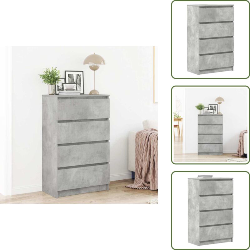 Sideboard Betongrau 60x35x98,5 cm Holzwerkstoff - Schubladenschrank - Sideboard - Wohnzimmermöbel - Grau Sideboard - Betongrau Möbel