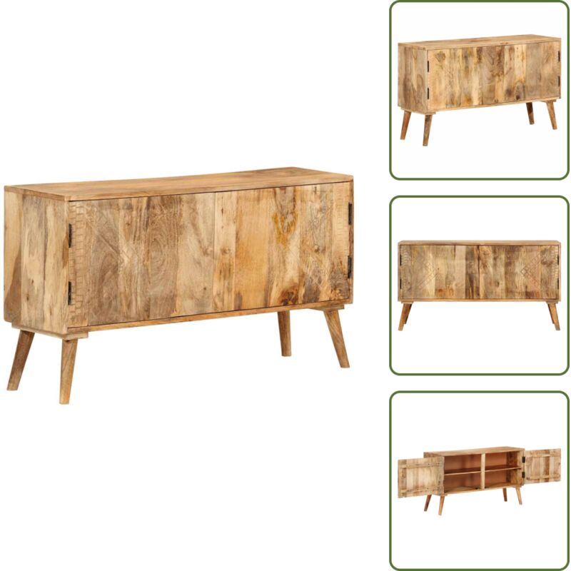 Sideboard Mango Massivholz 110x30x60 cm - Holz Sideboard - Mango Massiv - Wohnzimmertisch - Regal - Aufbewahrung