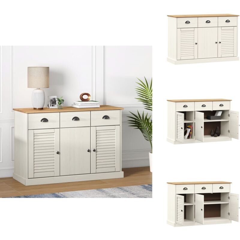 Sideboard mit Schubladen vigo 113x40x75 cm Massivholz Kiefer - Schreibtisch - Sideboard - Regal - Wohnraum - Eiche