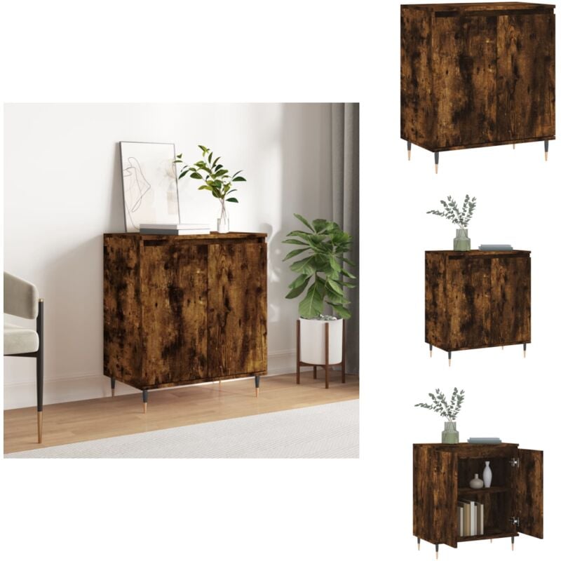 Sideboard Räuchereiche 60x35x70 cm Holzwerkstoff - Schreibtisch - Wohnzimmermöbel - Sideboard - Regal - Holzmöbel