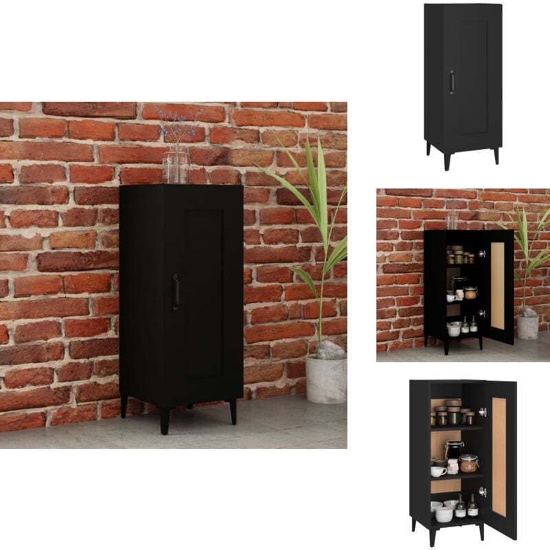 Sideboard Schwarz 34,5x34x90 cm Holzwerkstoff - Schreibtisch - Wohnzimmermöbel - Sideboard Schwarz - Regal - Aufbewahrung