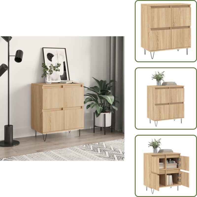 Sideboard Sonoma-Eiche 60x35x70 cm Holzwerkstoff - Schreibtisch - Wohnzimmermöbel - Sideboard - Holz Sideboard - Eichefarben