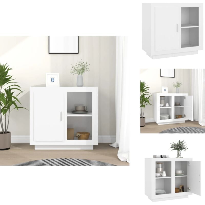 Sideboard Weiß 80x40x75 cm - Schreibtisch - Wohnzimmer - Regal - Sideboard Weiß - Möbel Online Kaufen