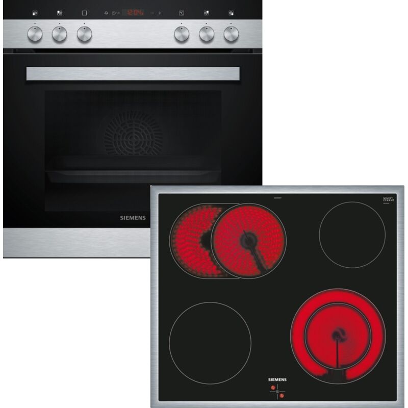 Siemens - Einbau Herdset EQ110 KA0Z - Edelstahl / Schwarz 60 cm 66 l 4 Kochzonen