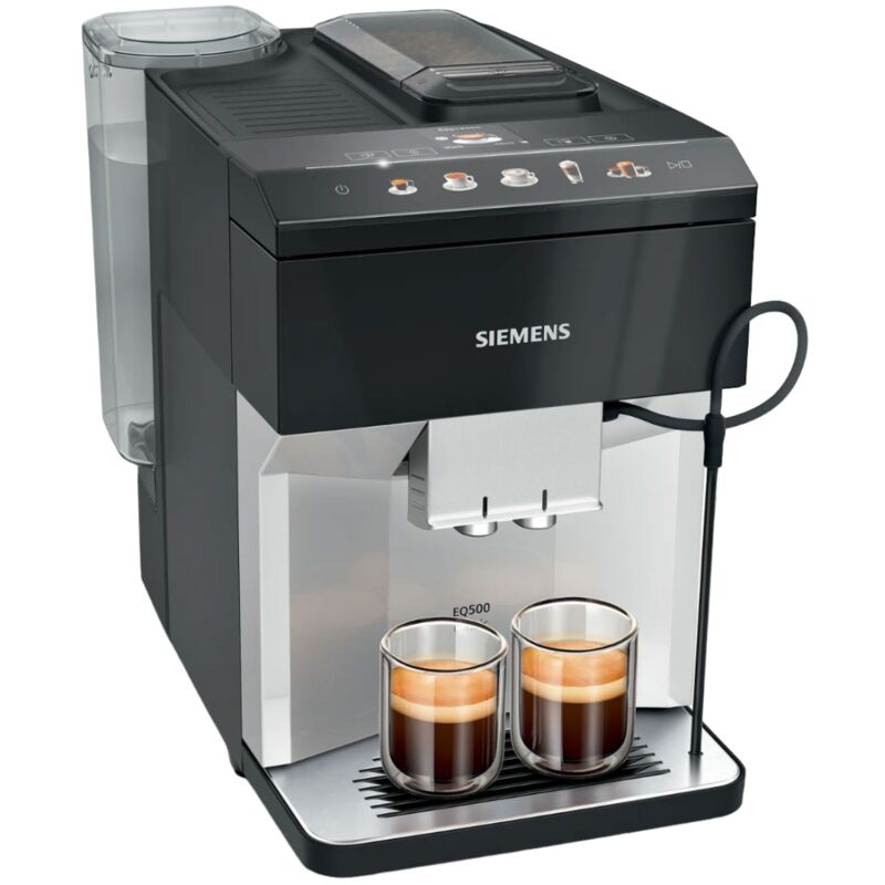 Siemens - TP515D01 EQ.500 classic Kaffeevollautomat Daylight silver, Klavierlack schwarz