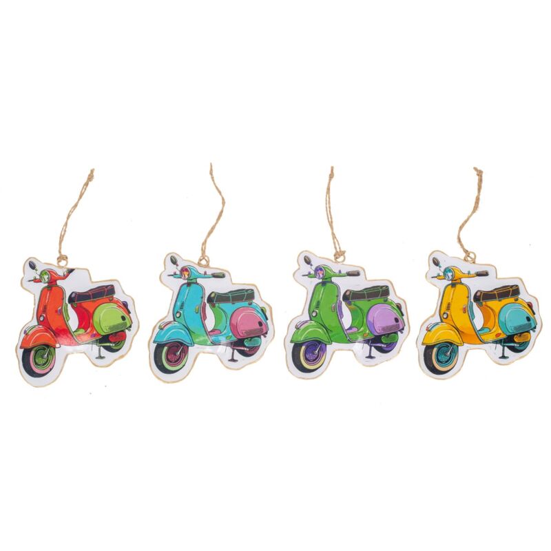 Roller-Motorrad-Anhänger 4 diff. für romantische Dekoration, einzigartiges Accessoire für Motorrad- und Rollerliebhaber