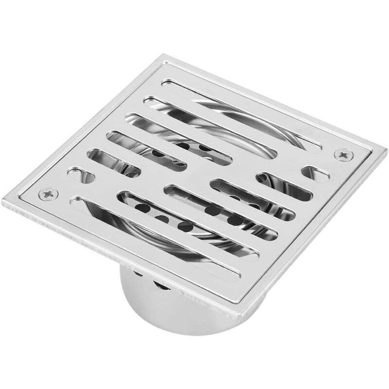 Silber – 150 x 150 mm Edelstahl-Duschablauf, großer Durchmesser, Badezimmer-Bodenablauf, Bodenablauf, Bodenablauf, Küche, Badezimmer-Duschablauf (150
