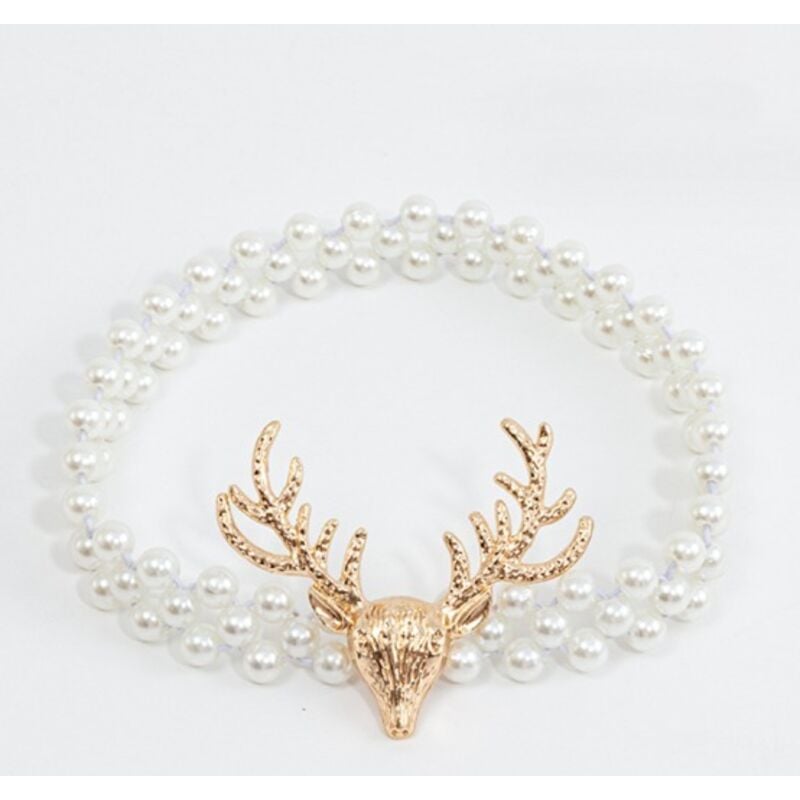 Hirschkopf-Stil) Vorhang-Raffhalter, Set mit 2 verstellbaren Vorhang-Raffhaltern mit Federdraht, Vorhang-Raffhalter mit Schmetterling und Perlen,