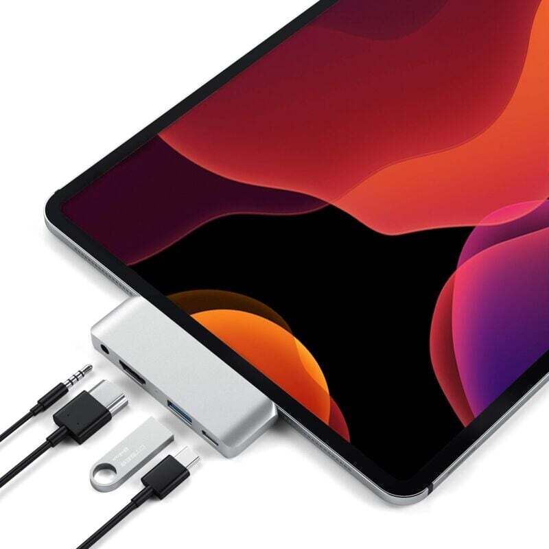 SNQ - Silber) Mobiler Hub-Adapter Typ c mit USB-C-Ladegerät, 4K hdmi, usb 3.0 und 3,5-mm-Buchsen – für iPad Pro M2/M1, iPad Air M1, iPad Mini und mehr
