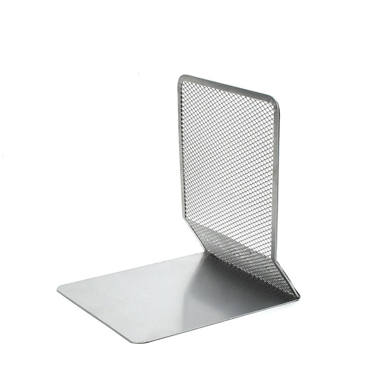 Silberne Buchstützen aus Metallgeflecht, 1 Stück – Größe 15 x 13,5 x 16,5 cm, Buchstützen/Briefbeschwerer für Bücher/CDs/DVDs, modernes Design