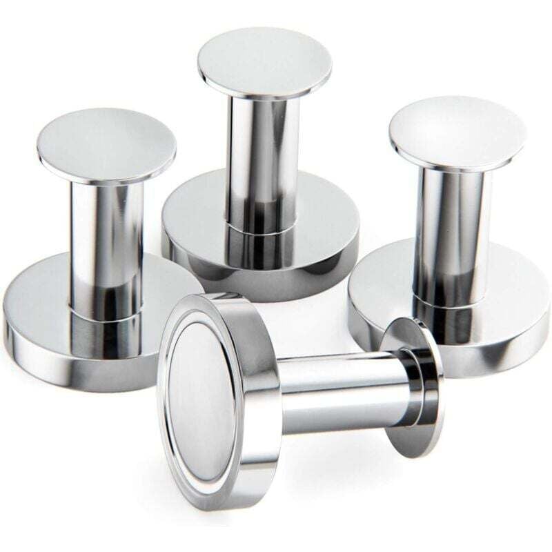 Silberne magnetische Garderobe zum Aufhängen von Mänteln und Taschen, 4 extrem starke Wandhaken, Garderobe für die Tür mit seltenem