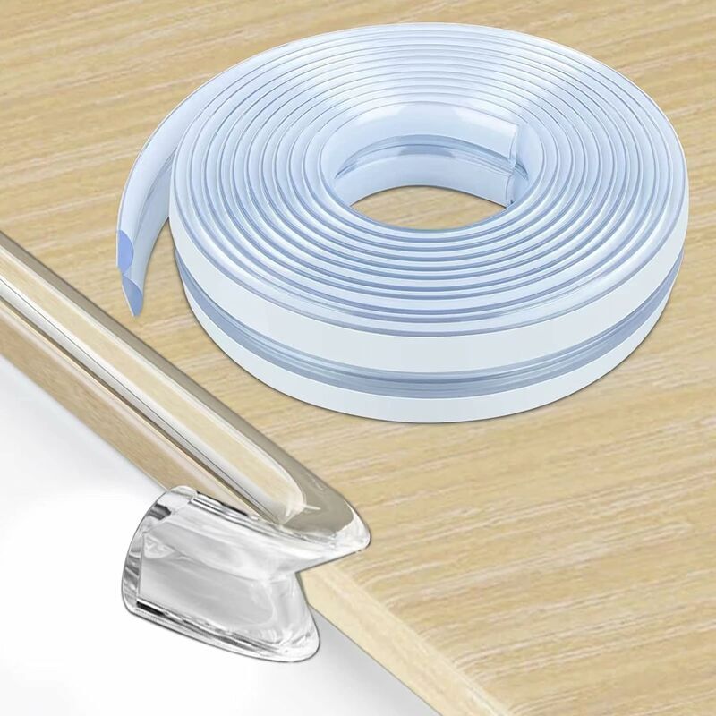 Silikon-Eckenschutz für Babytische, 6 m selbstklebender, transparenter Möbelschutz für Babys, Kanten- und Eckenschutz für die Sicherheit von Babys zu